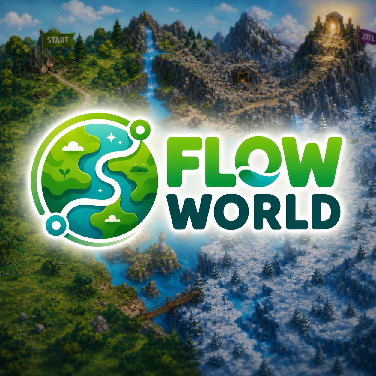 Flow World Weltkarte mit Zahlenpfad